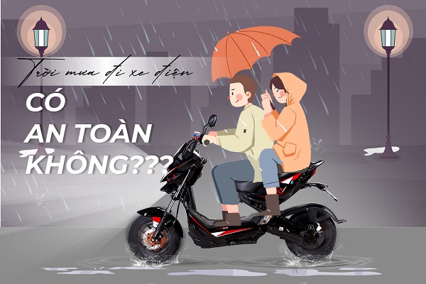 Xe máy điện đi mưa hoặc ngập nước có đảm bảo an toàn không?