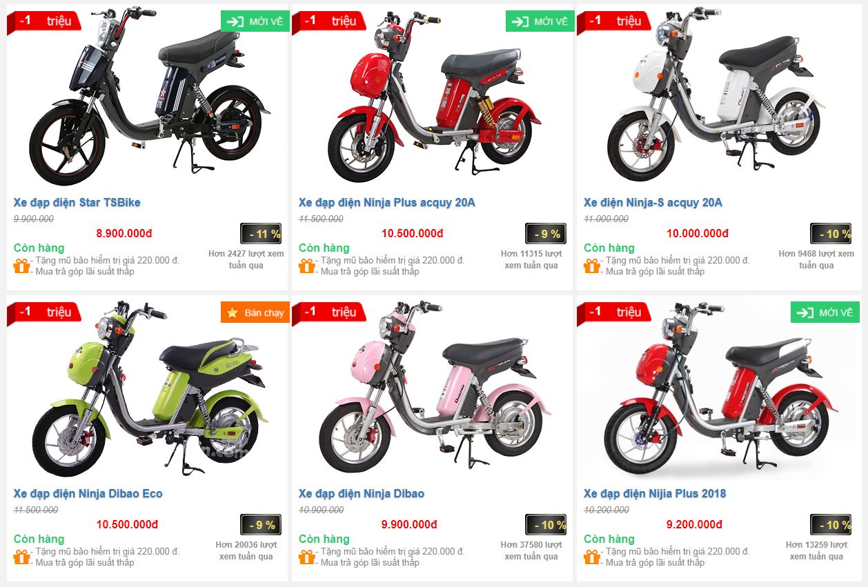 Xe đạp điện chất lượng tốt giá bao nhiêu gia-xe-dap-dien-nijia-va-dibao