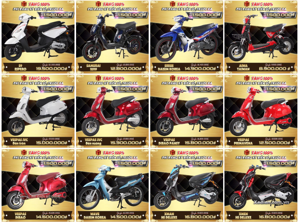 bang gia xe dien va xe 50cc ha noi va hcm bang gia xe dien va xe 50cc ha noi va hcm
